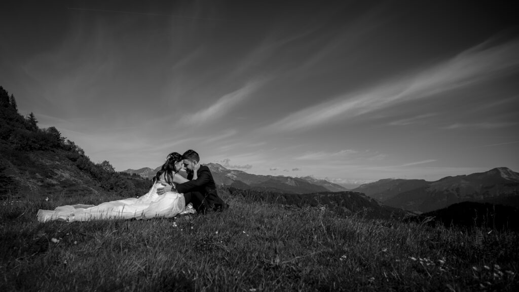 Photo mariage day after noir et blanc